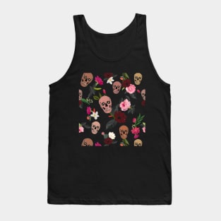 Skull and roses, vanilla, cosmos flower Tank Top